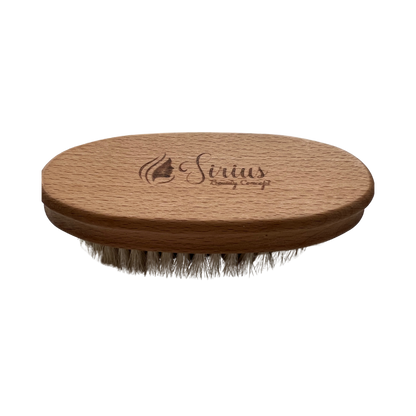 Sirius at kılı kuru fırçalama fırçası, logolu ahşap gövde yandan